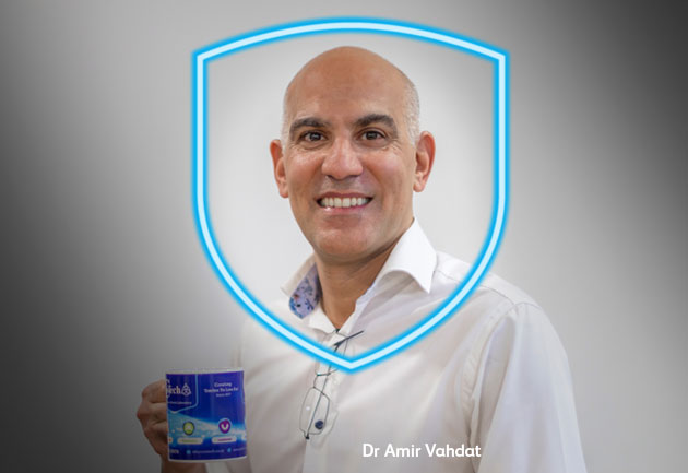 Indemnity ad - Dr Amir Vahdat Dr Amir Vahdat smiling and looking into the camera
