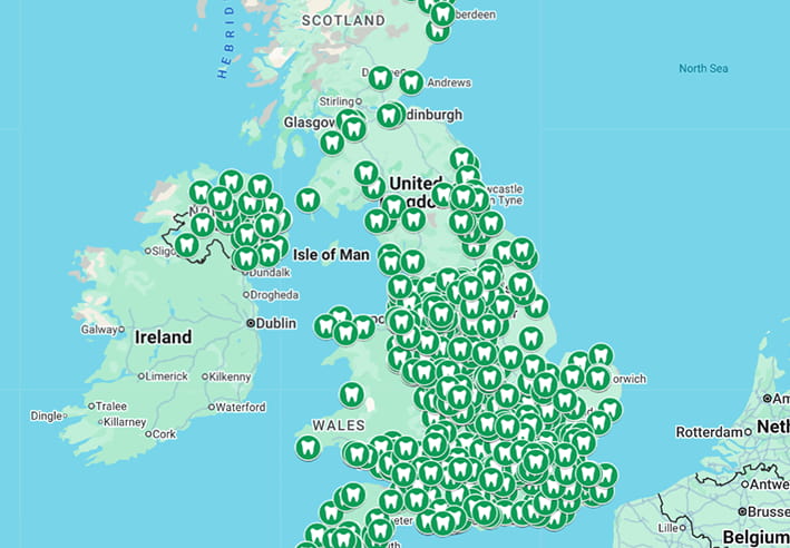 Find a Good Practice A map overview of the UK marking out all the BDA Good Practices