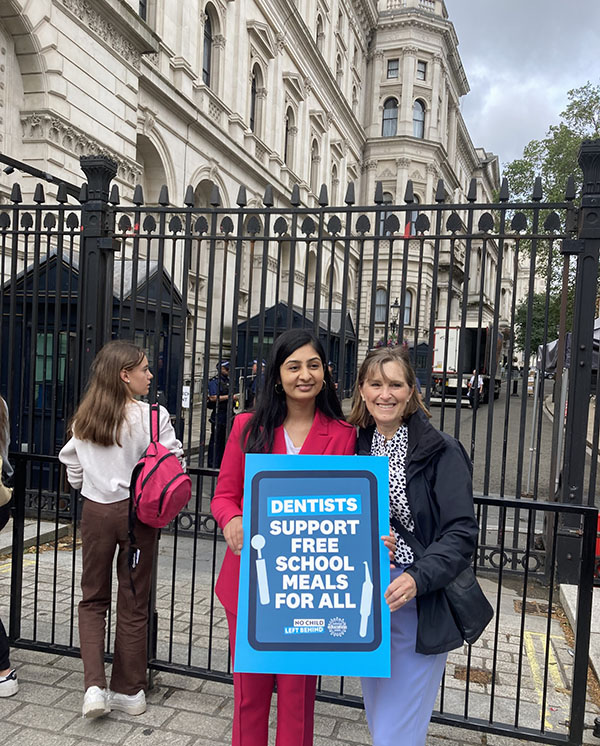 Zara Sultana Jenny Harris No Child Resized Zara Sultana and Jenny Harris support free school meals for all on behalf of dentists